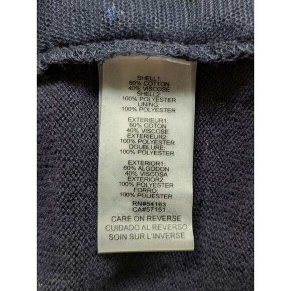 Karl Lagerfeld Navy Sheer-Front Cardigan with Flower appliques Size Large - Picture 6 of 7